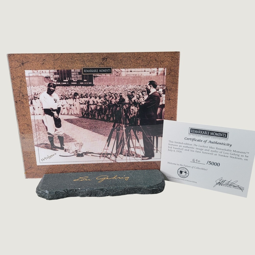 Lou Gehrig The Luckiest Man Remarkable Moments Yankees Display RARE VTG 1994